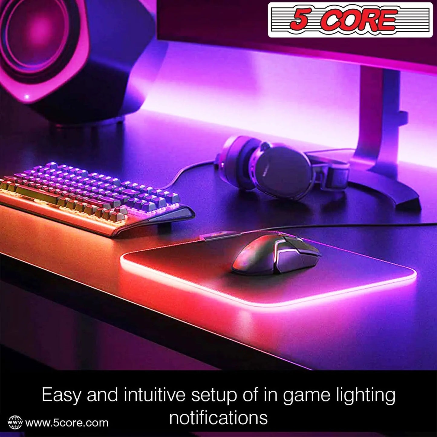 5Core RGB Gaming Mouse Mat with 12 Modes