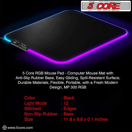 5Core RGB Gaming Mouse Mat with 12 Modes